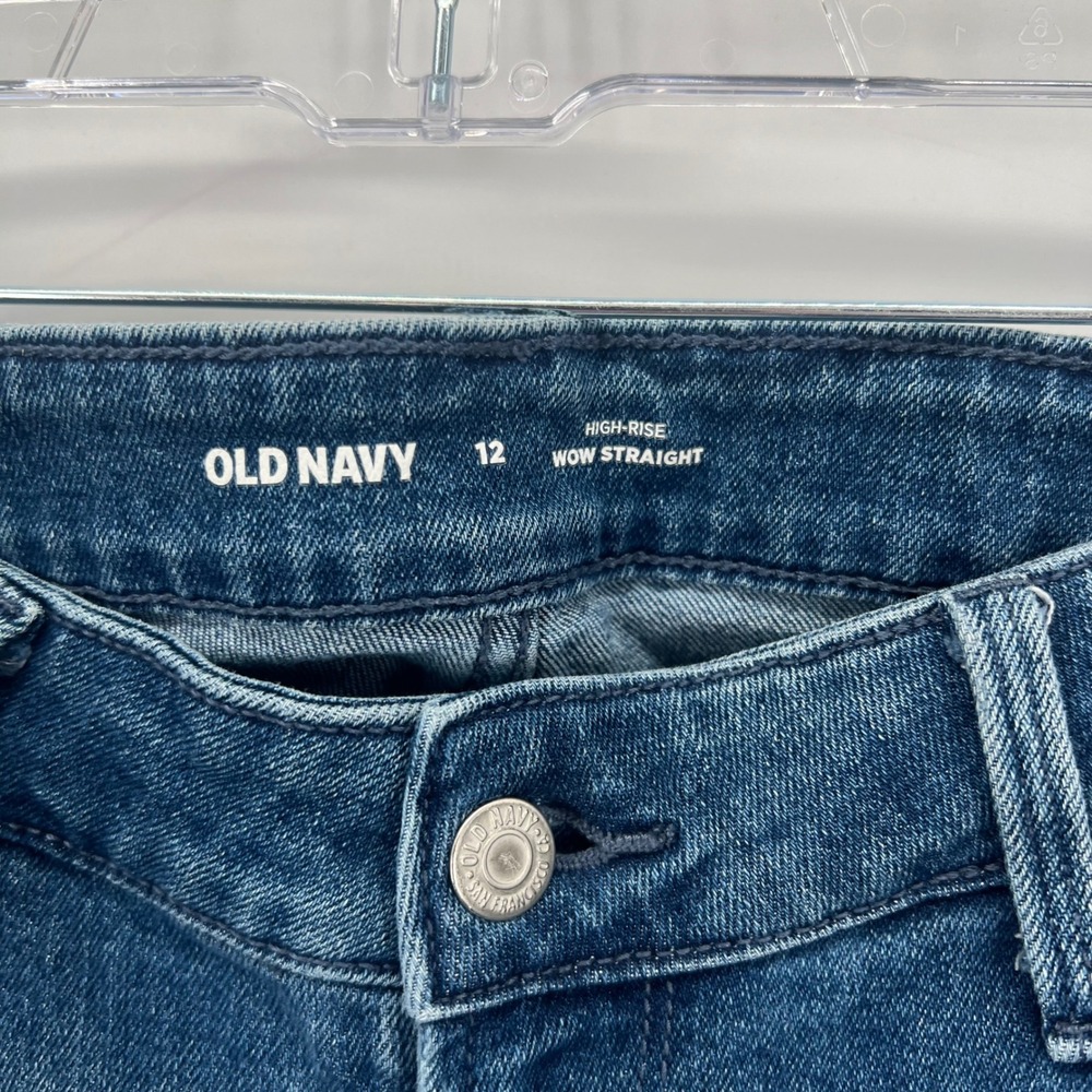 Old Navy Womens High Rise Wow Straight Jeans Medium Wash Size 12 Denim - Picture 5 of 7